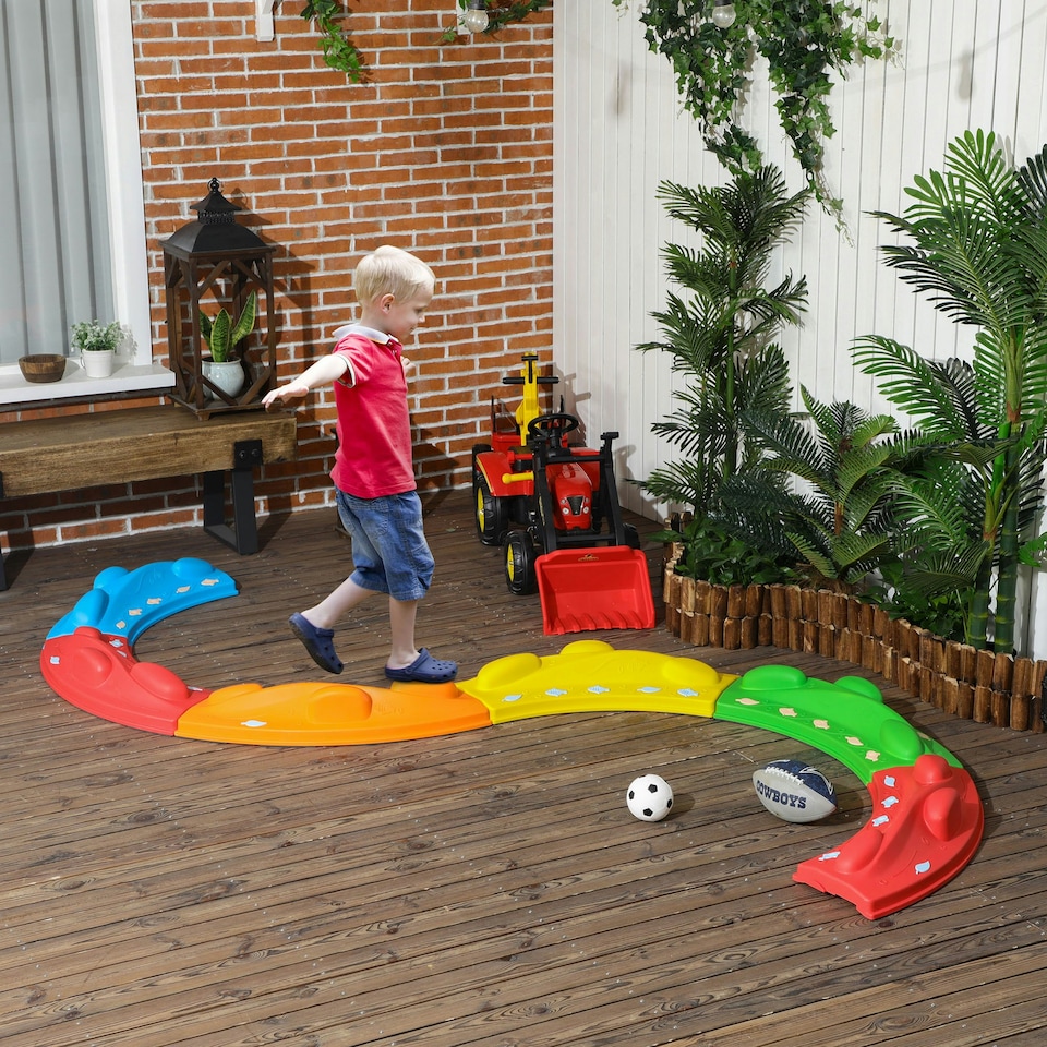 image 1 of ZONEKIZ Kids Balance Beam, 6 Pieces Stepping Stones, for Obstacle Course