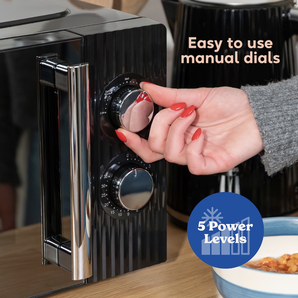 image 1 of Russell Hobbs Manual Microwave Eden 17L with 5 Power Levels Black RHMM725B