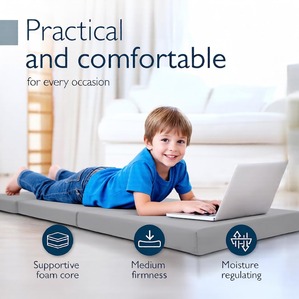 image 1 of Tri Fold Fold Out Z Bed Futon Sofa Chair Mattress