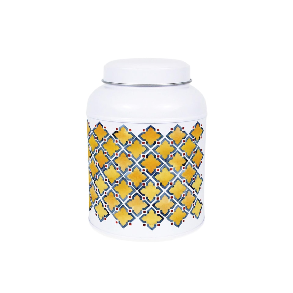 image 1 of Portuguese Tile Salt & Peppercorn Canisters - Small Kitchen Seasoning Jars