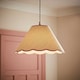 image 2 of ValueLights Florie Natural Large Taper Lamp Shade Scallop Pink Trim | Pink