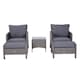 image 8 of Outsunny 5 Pieces Outdoor Patio Furniture Set Wicker Conversation Set Dark Grey
