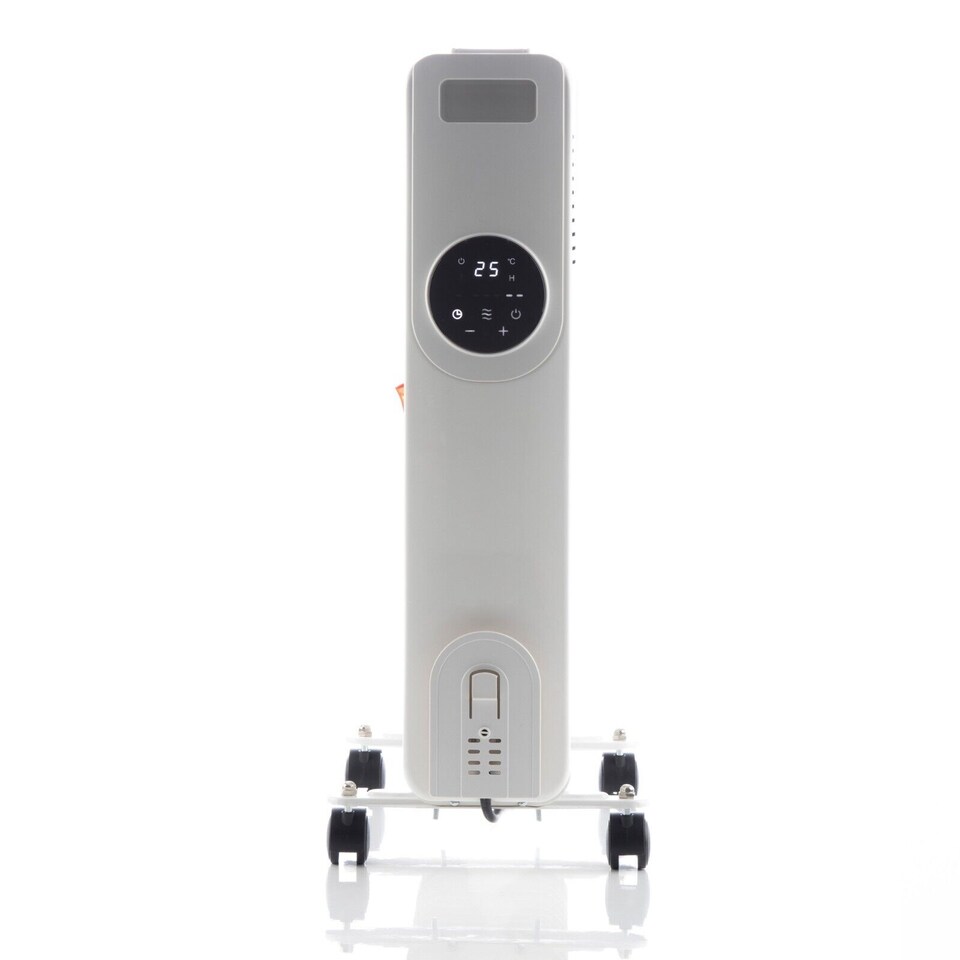 image 1 of 1500W Oil Filled Radiator 7 Fin Portable Heater  with Wheels Thermostat & Remote Control