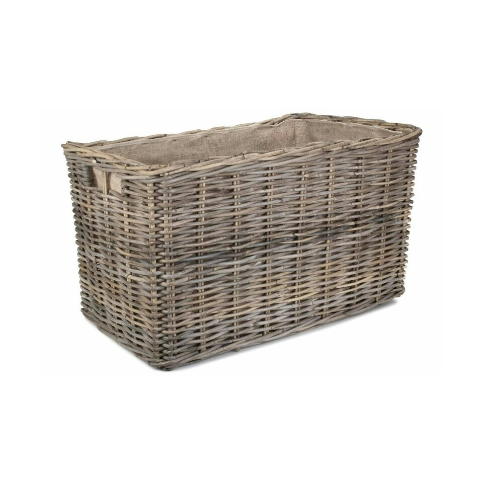 image 1 of Large Under Bench Rattan Basket | Grey | Grey | L