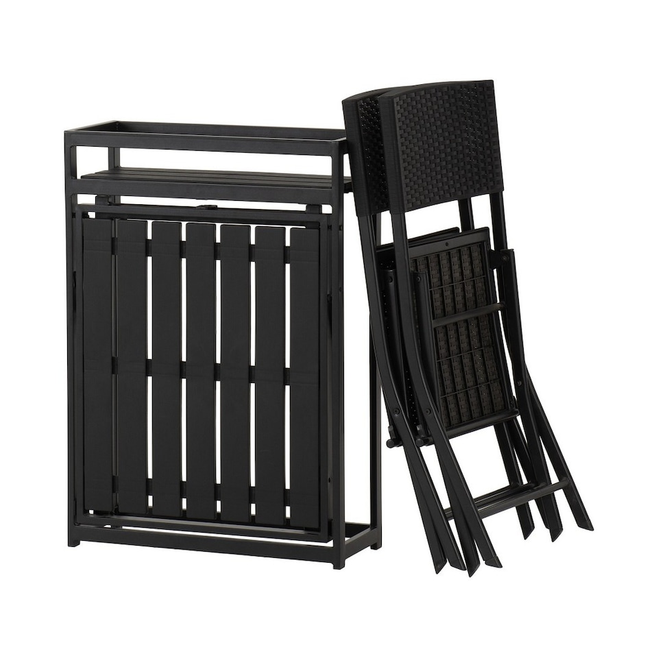 image 1 of Foldaway 1 and 2 Garden Set - Metal - Plastic - Black