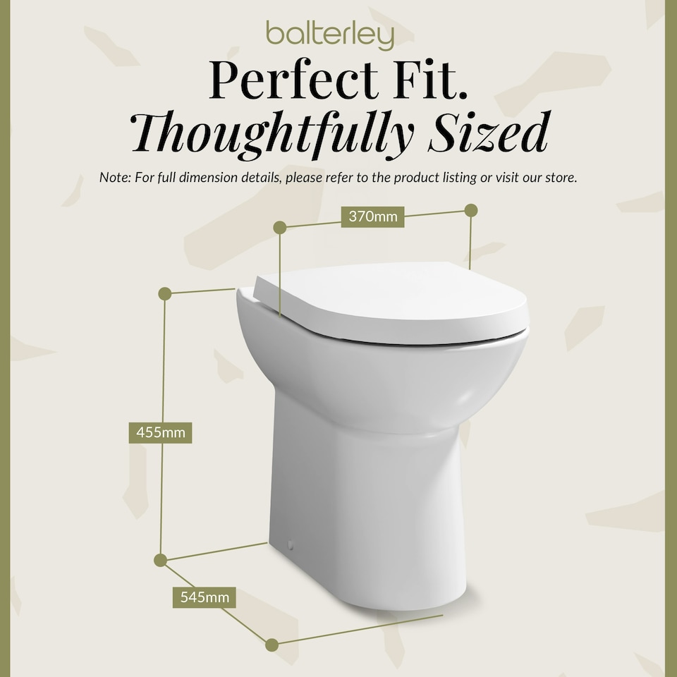 image 1 of Comfort Height Back To Wall Toilet Pan   - 440mm x 370mm x 530mm