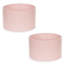 ValueLights Reni Pair Blush Fabric Small Drum Ceiling Shades