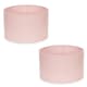 image 1 of ValueLights Reni Pair Blush Fabric Small Drum Ceiling Shades