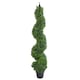 image 1 of Artificial Boxwood Topiary Tree Tower Spiral Metal Top 120cm Tall | Green | One Size