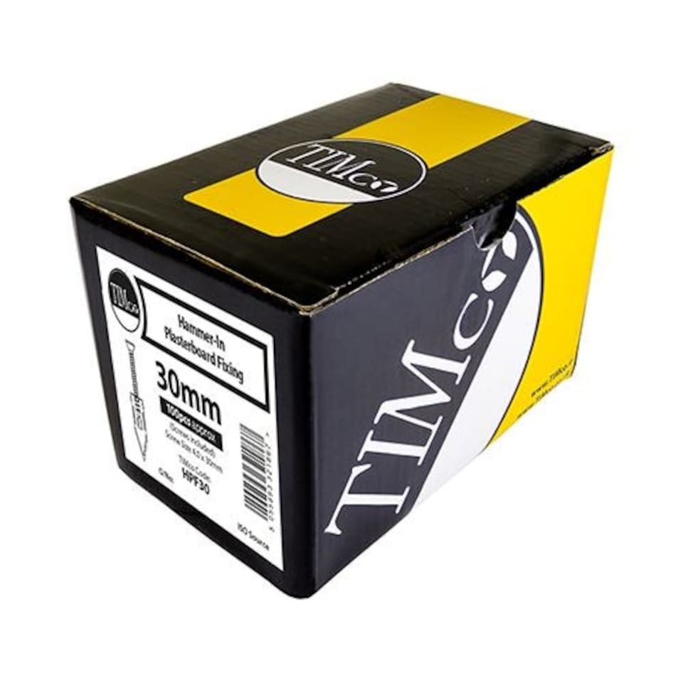 image 1 of Timco - Hammer-In Fixings - PZ - Yellow (Size 4 x 30mm - 100 Pieces)