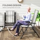 image 4 of Outsunny Folding Rattan Garden Chairs Set of 2, 5-Position Reclining Garden Dining Chairs, High Back PE Wicker Outdoor Recliners with Armrest and Steel Frame for Patio, Terrace, Balcony, Grey | Grey | Grey