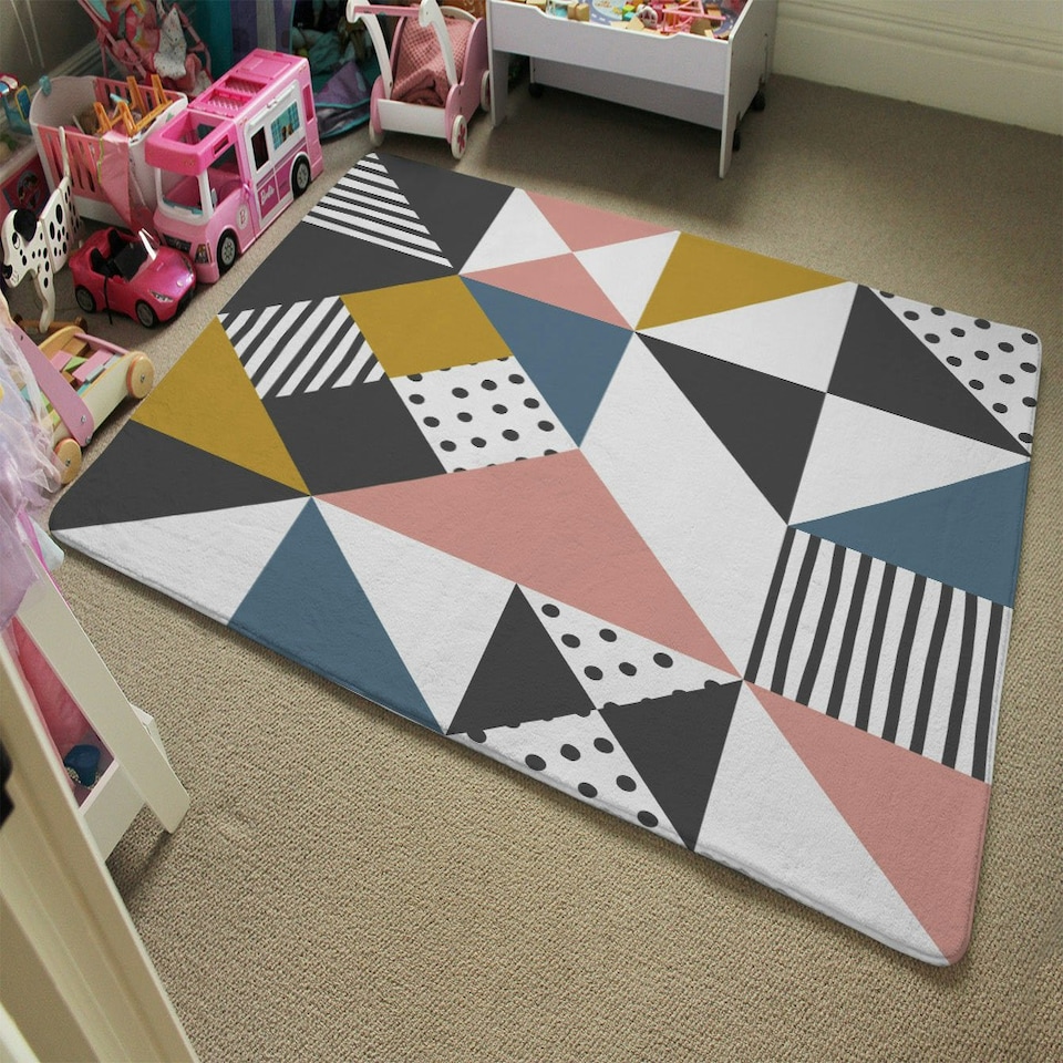 image 1 of Coloured Geometric Pattern (Rug) Multi | XL: 160x230cm