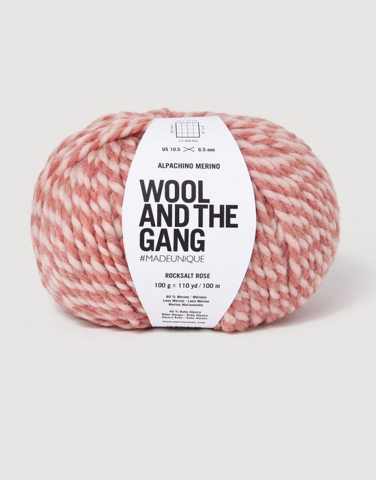Wool and the Gang Pink Alpachino Merino Twist Chunky Yarn For Crochet, Knitting - per 100 gram ball