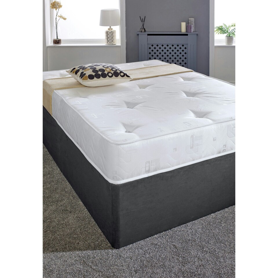image 1 of Hand-Tufted Innerspring Mattress - 9" Deep, Medium Soft Comfort White | Small Double