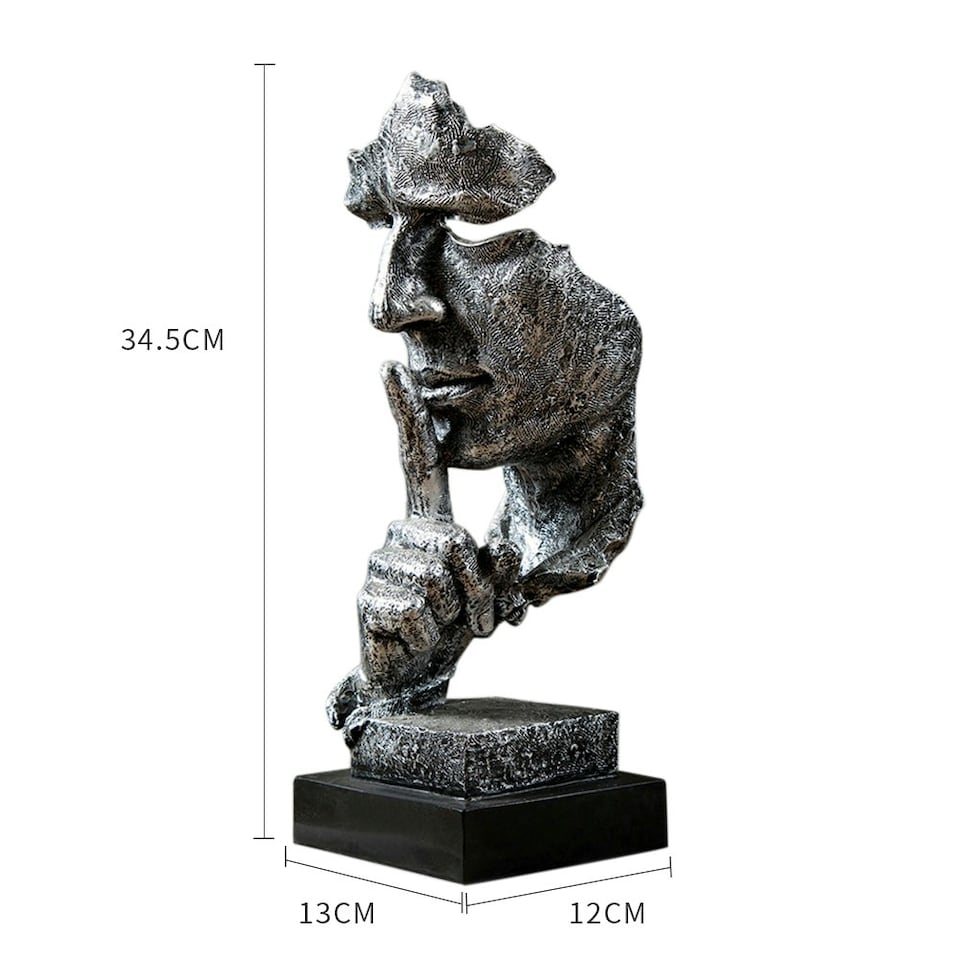 image 1 of Living and Home Creative Silence is Golden Figurine for Tabletop Decor