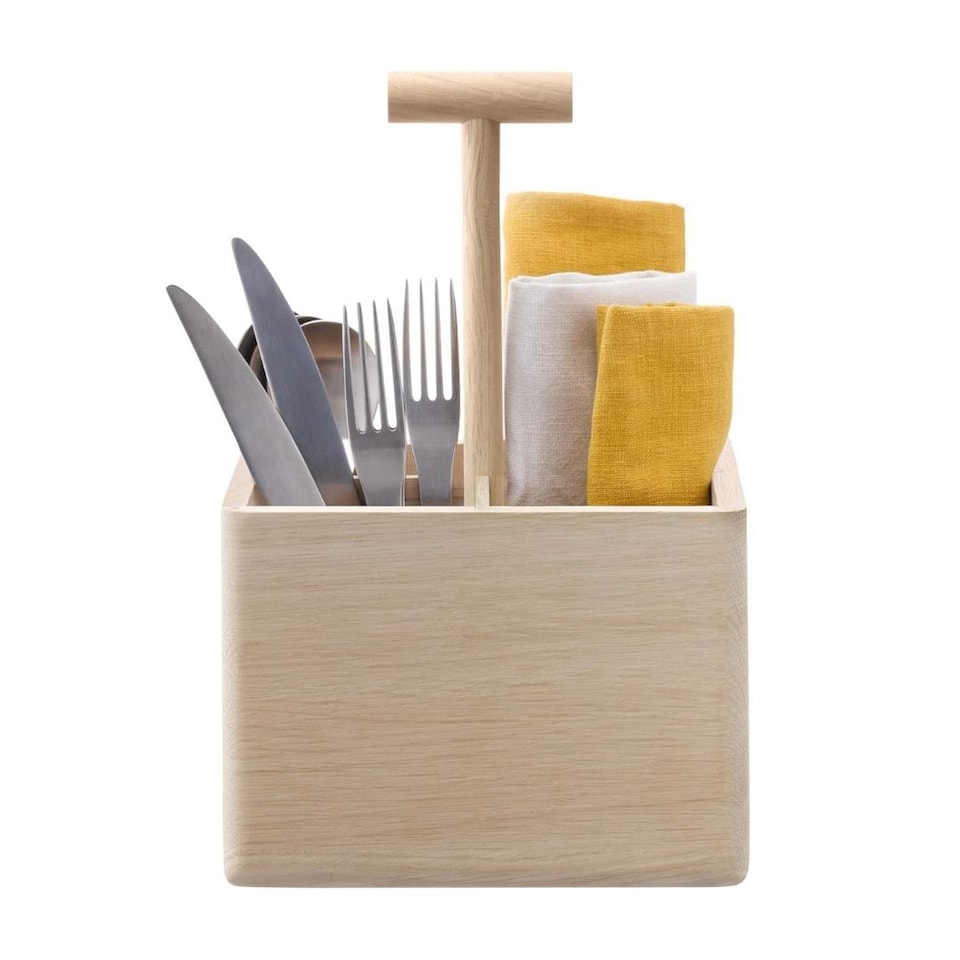 image 1 of LSA Dine FSC-Certified Natural Oak Cutlery Holder
