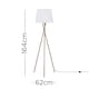image 3 of ValueLights Camden Copper Tripod Floor Lamp White Taper Shade & Bulb White