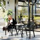 image 7 of Outsunny Stackable Patio Bistro Set, 3 Pieces Garden Furniture Set, Grey Grey | Charcoal grey