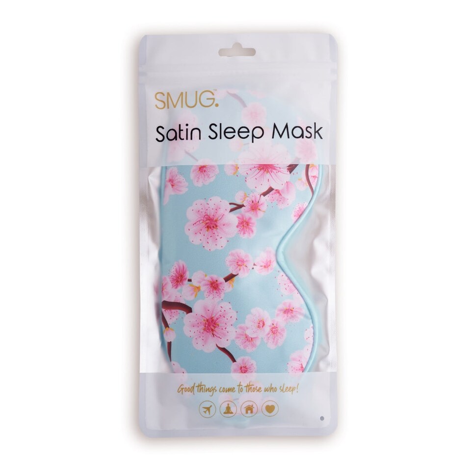 image 1 of SMUG Satin Sleep Mask - Cherry Blossom Print