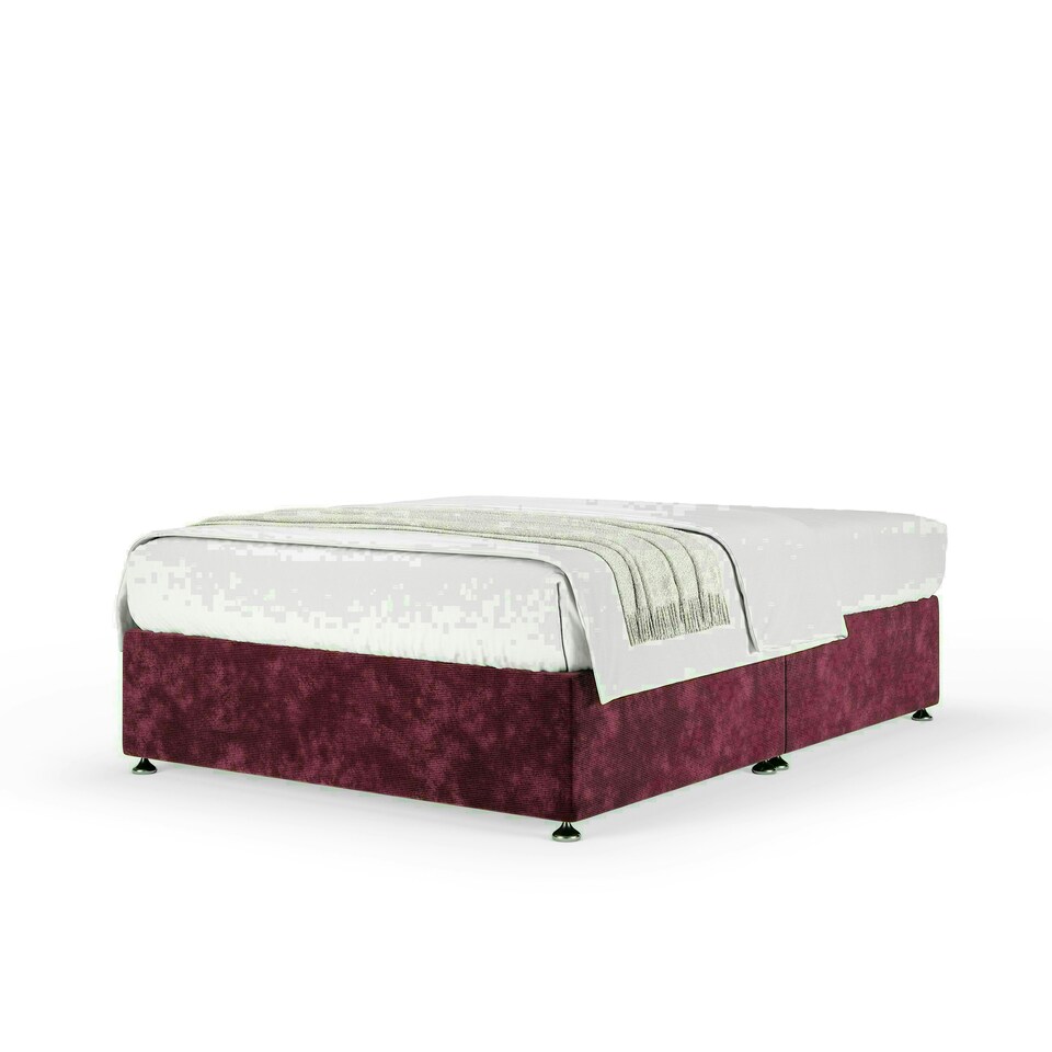 image 1 of Aubergine Chenille No Drawer Divan Base King Size