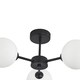 image 8 of Contemporary Chic Matte Black Ceiling Light with Opal White Globe Glass Shades