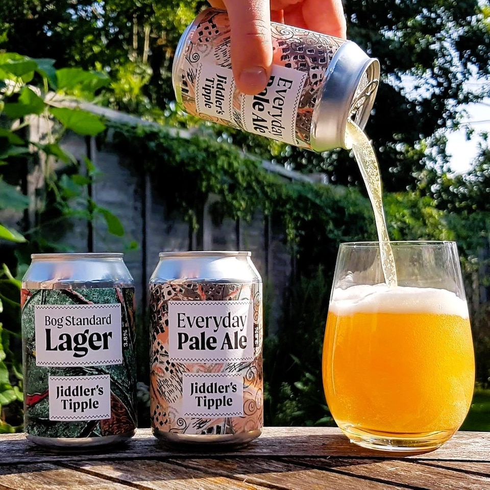 image 1 of Jiddler's Tipple - Bog Stand Lager - 3.8% ABV Craft Beer Cans - Vegan Gluten Free Beer - 12 x 330ml