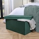 image 2 of OHS Matte Velvet Soft Long Rectangle Foldable Footstool Seat Storage Organiser Ottoman Green | Forest Green