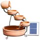 image 1 of Primrose Terracotta Jug & Bowl Cascade Solar Water Feature with LED Lights 55cm