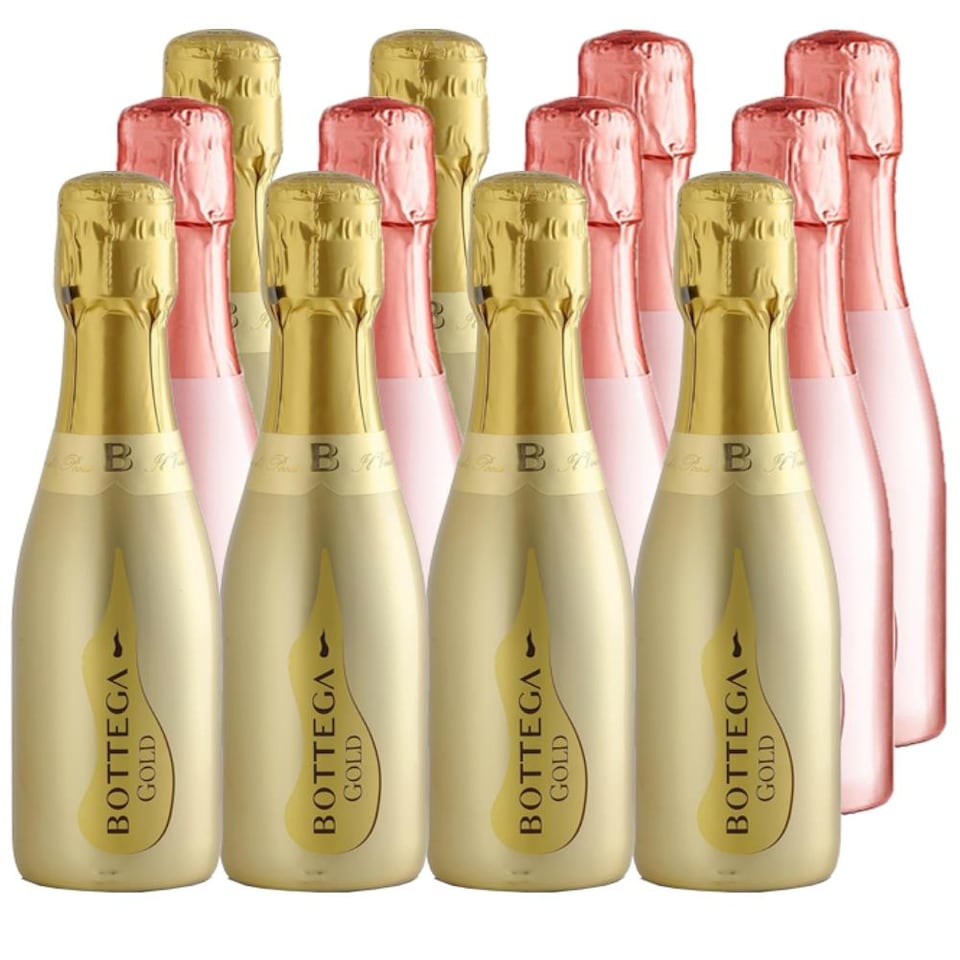 Mini Prosecco Bottega Rose and Bottega Gold 20cl Case of 12