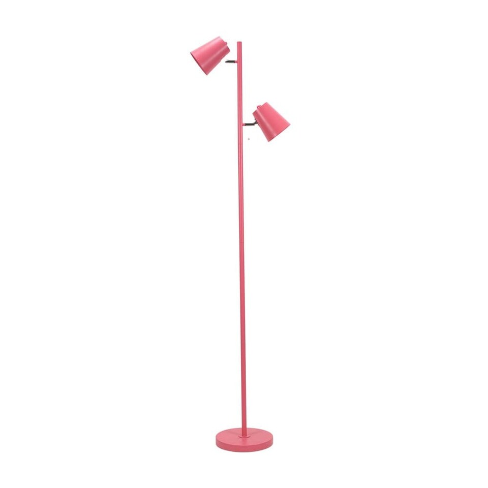 image 1 of ValueLights Bibi Pastel Pink 2 Way Adjustable Multi-Directional Metal Floor Lamp