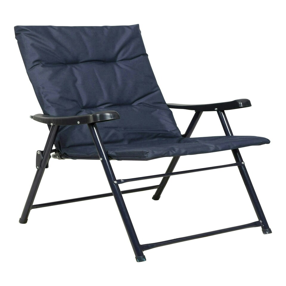 image 1 of Mountain Warehouse Padded Folding Chair Plain Lightweight Camping Outdoor Seat Blue | Navy