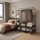 image 4 of Black Heavy Duty Double Clothes Rail with Wheels – Garment Hanging Rack & Storage Shelf