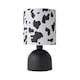 image 1 of ValueLights Miley Cow Print Shade Matte Black Table Lamp and Bulb