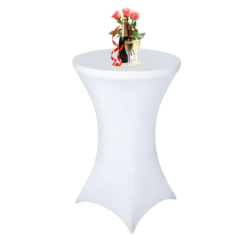 image 1 of 1pc Cocktail Spandex Tablecloth, Table Cover with Leg Pockets - 32" Round
