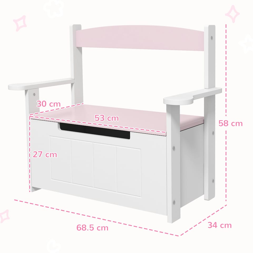 image 1 of AIYAPLAY 2 in 1 Toy Box for Kids with Safety Lid for Bedroom, Nursery, Grey