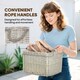 image 5 of Outsunny Set of 3 Wicker Log Basket with Liner and Rope Handles, Beige