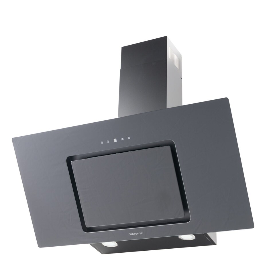 image 1 of Cookology 90cm Black Angled Chimney Cooker Hood with Touch Control - Energy Rating A++