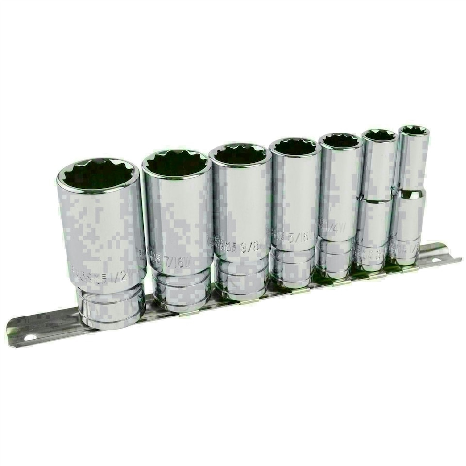 image 1 of Whitworth BSF BSW 3/8" Drive Shallow And Deep Sockets 14pc 12 Sided Bi-Hex