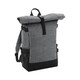 image 1 of Bagbase Block Roll Top Backpack - Grey Marl/Black - One Size