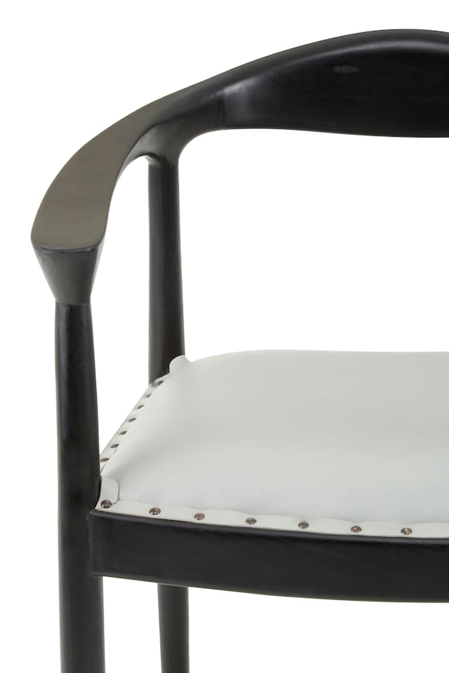 image 1 of Interiors By Premier Open Back Grey Leather Chair,Unique Accent Chair,Luxe Lounge Chair,Patio Chair,Distinctive Kitchen Chair | Grey