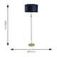 image 7 of ValueLights Marissa Gold Stacked Ball Floor Lamp with Navy Blue Velvet with Gold Inner Shade | Blue