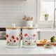image 2 of Red Poppy Fields Compost Caddy - Metal 2L Decorative Kitchen Food Waste Bin
