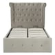 image 1 of Interiors By Premier Elegant Kingsize Grey Brush Velvet Ottoman Bed, Durable Velvet Bed For Bedroom, Compact Diamont Tufted Bed