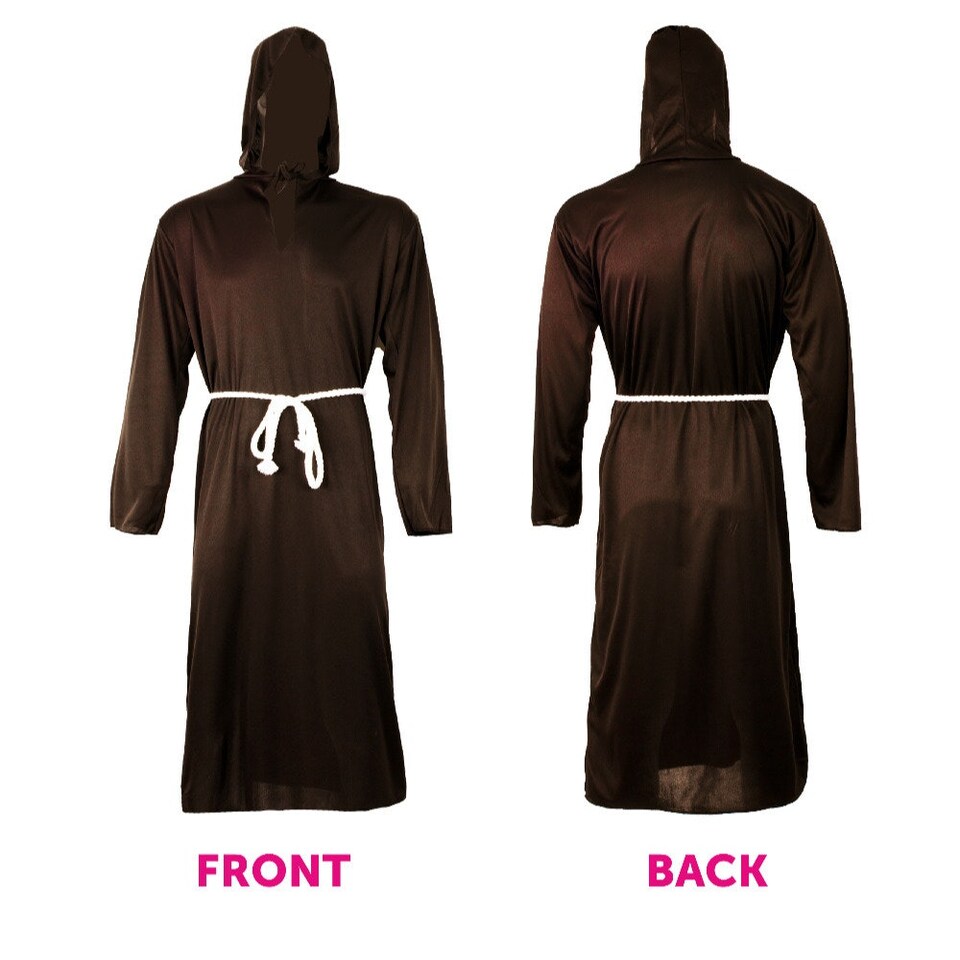 image 1 of Adults Brown Medieval Monk with Cross Brown | 3XL