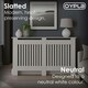 image 5 of Oypla Large White Wooden Slatted Grill Radiator Cover MDF Cabinet