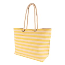 Nicola Spring Large Striped Canvas Tote Beach Bag - 55cm x 36cm - Honeycomb | Yellow | Honeycomb
