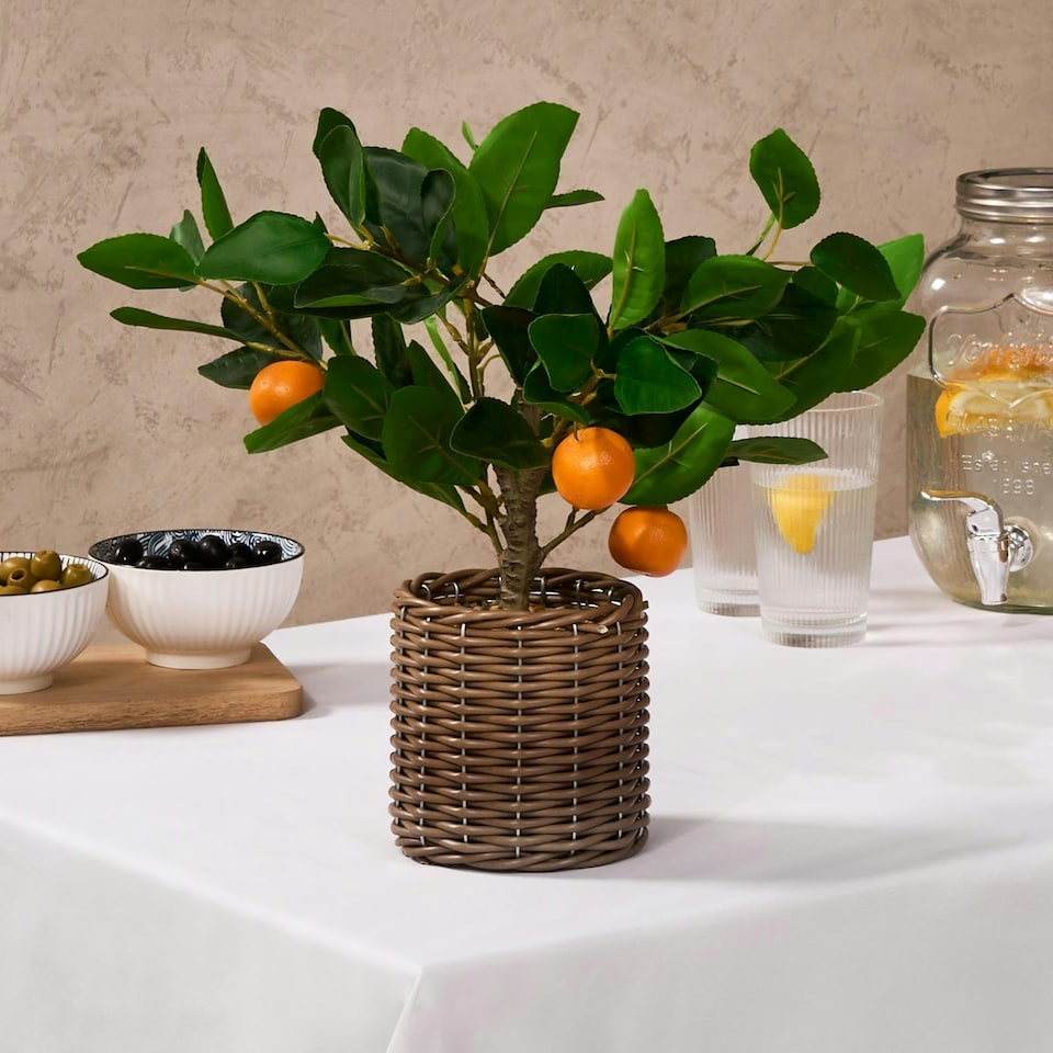 image 1 of OHS Home Decor Artificial Orange Tree In Pot Plant, 40cm - Orange