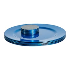 Argon Tableware 12 Piece Metallic Charger Plates Set - Blue