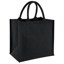 Westford Mill Jute Mini Tote Shopping Bag (14 Litres) - Black - One Size