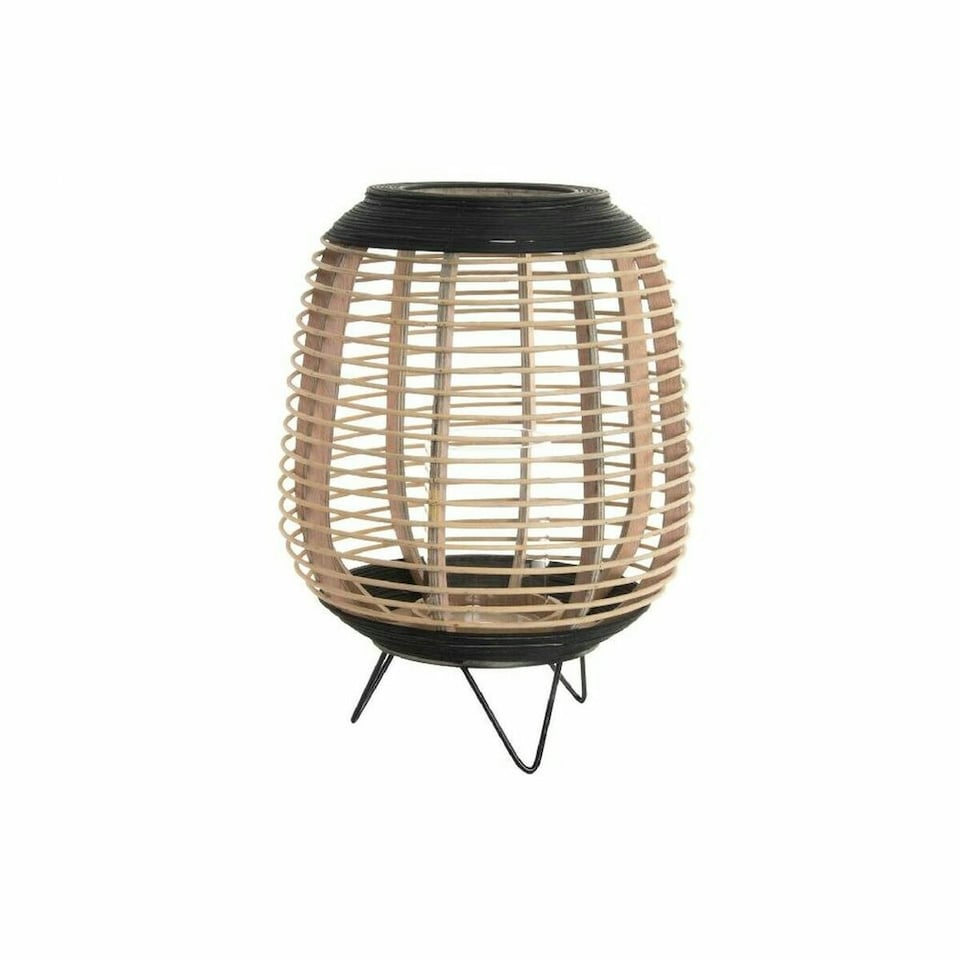 image 1 of Candleholder DKD Home Decor Crystal Black Metal Brown Bamboo (32 x 32 x 43 cm) N/A